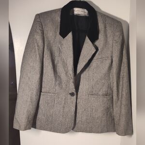 Evan Picone Women’s Velvet Collar Hounds Tooth Blazer Size 8